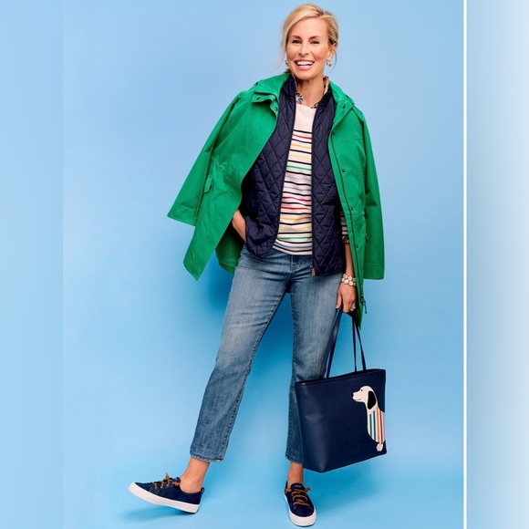 Talbots Striped Dachshund Print Tote Purse NEW - Picture 3 of 7